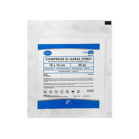 Confezioni di garza sterile 25 strati 10x10 cm - garze sterili medicazione DEALFA