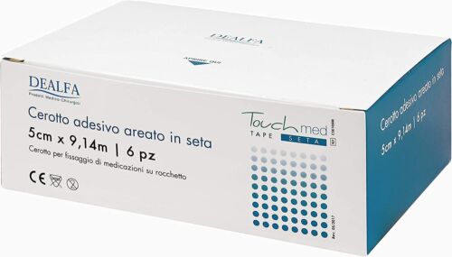 CEROTTI IN SETA ARTIFICIALE DEALFA 5x9,14 M CONFEZIONE DA 6 PEZZI Touchmed per Pelli delicate